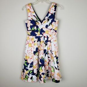 J. Crew Factory Floral Sateen V-Neck Dress